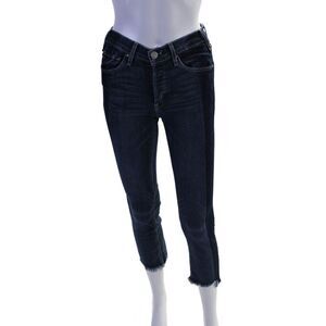 McGuire Womens Mid Rise Button Up Dark Wash Skinny Leg Jeans Blue Cotton Size 25